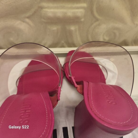 Schutz Pink Leather Block Heels. NWT. Size 8.5 - Picture 8 of 10